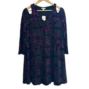 Cato Boho Gothic Velvet Burnout Dress M Floral Soft Grunge Witchy Coquette Vibes